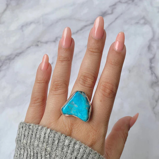 Rustic Elegance: The Raw Beauty Of Statement Rough Turquoise Rings
